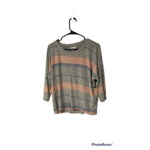 Lou & Grey striped sweater grey pink blue medium